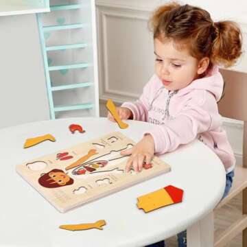 Wooden Anatomy Puzzle for Kids - 14 Piece STEM Toy