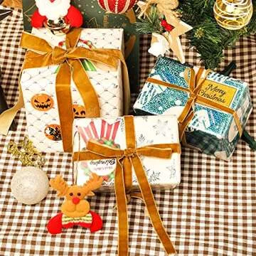 Yilloog Christmas Velvet Ribbon Set for DIY Crafts