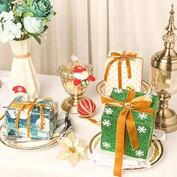 Yilloog Christmas Velvet Ribbon Set for DIY Crafts