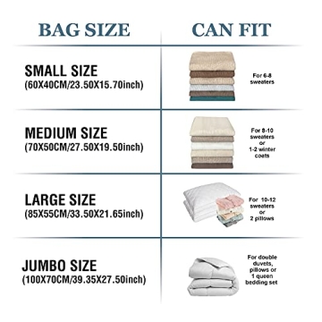Vacuum Storage Bags Combo - 10 Space Saver Bags with Pump