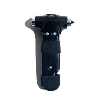 Super-Cute Safety Hammer - Emergency Automotive Escape Hammer Tool, Seat Belt Cutter & Car Window Break Tool - Black, 1 Count