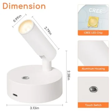 URTOM Wireless LED Spotlight with Remote Control - Versatile Indoor Lighting