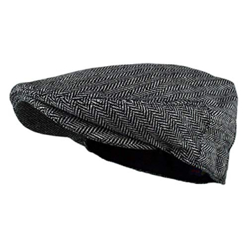 Classic Herringbone Tweed Wool Coat for Men