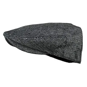 Classic Herringbone Tweed Wool Coat for Men