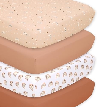 The Peanutshell 4-Pack Fitted Crib Sheet Set - Super Soft & Breathable Baby Girl or Boy Crib Sheets,...