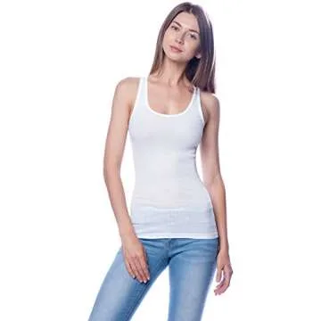 Zenana Outfitters 4 Pack Womens Basic Ribbed Racerback Tank Top