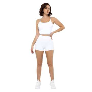 CHRLEISURE High Waisted Spandex Biker Shorts, Workout Booty Soft Yoga Shorts for Women (3" Black*2,W...