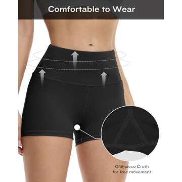 CHRLEISURE High Waisted Spandex Biker Shorts, Workout Booty Soft Yoga Shorts for Women (3" Black*2,White,Nude,S)