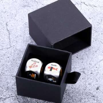 Food Dice Game Valentines Day Gifts for Her Him Boyfriend Girlfriend Food Decision Dice Anniversary Christmas Birthday Gifts for Wife Husband Men Women Stocking Stuffers Romantic Date Night Ideas Gift