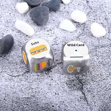 Food Dice Game Valentines Day Gifts for Her Him Boyfriend Girlfriend Food Decision Dice Anniversary Christmas Birthday Gifts for Wife Husband Men Women Stocking Stuffers Romantic Date Night Ideas Gift