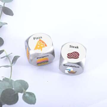 Food Dice Game Valentines Day Gifts for Her Him Boyfriend Girlfriend Food Decision Dice Anniversary Christmas Birthday Gifts for Wife Husband Men Women Stocking Stuffers Romantic Date Night Ideas Gift