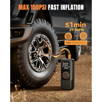 MAKELIFT 150PSI Portable Tire Inflator & Air Pump
