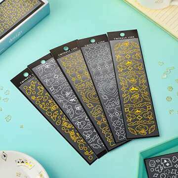 14 Sheets Colorful Letter Sticker Korean Decor Stickers Silver Gold Vinyl Stickers Adhesive Love Stickers Waterproof Butterfly Heart Sticker for Bottle Laptop Scrapbooking Decorative DIY Crafts