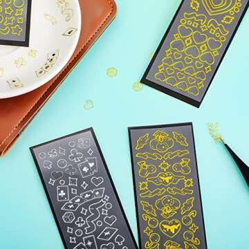 14 Sheets Colorful Letter Sticker Korean Decor Stickers Silver Gold Vinyl Stickers Adhesive Love Stickers Waterproof Butterfly Heart Sticker for Bottle Laptop Scrapbooking Decorative DIY Crafts