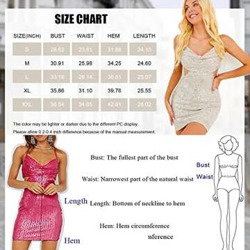 Mzzwm Women's Summer Mini Club Party Dress with Sequin