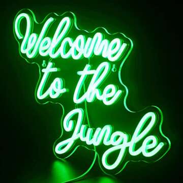 FAXFSIGN Neon Jungle Decor Light Up Sign for Home