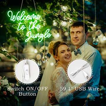 FAXFSIGN Neon Jungle Decor Light Up Sign for Home