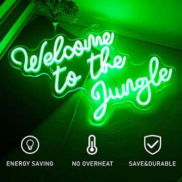 FAXFSIGN Neon Jungle Decor Light Up Sign for Home