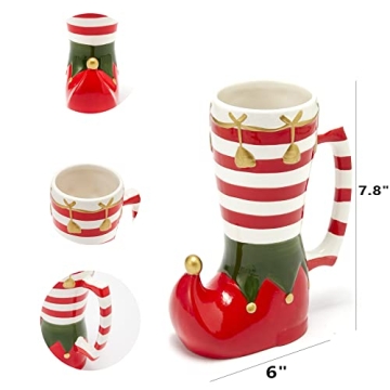 GUTE Christmas Elf Boot Mug for Festive Drinks - 17 oz
