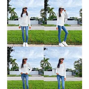 HWOKEFEIYU Women’s Ribbed Long Sleeve Crewneck Shirt