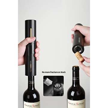 Hisip Electric Wine Opener - Battery Wine Bottle Opener Contains Beer Opener Wine Gift Set Automatic...