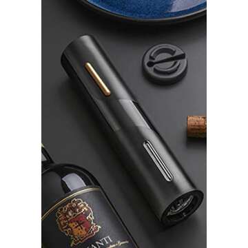 Hisip Electric Wine Opener - Battery Wine Bottle Opener Contains Beer Opener Wine Gift Set Automatic Corkscrew Electric Potable for Home Bar Father Day Gift