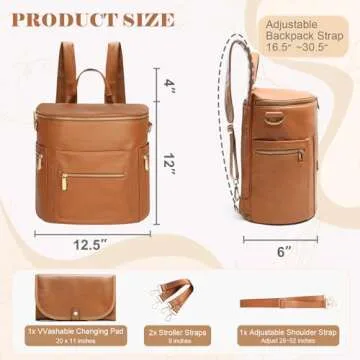 Stylish Miss Fong Diaper Bag Backpack with 16 Pockets