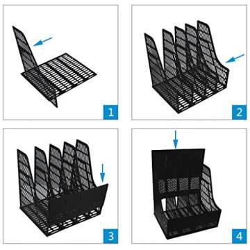 Durable Magazine File Folder Organizer for Home and Office - 4 Compartments, Eco-Friendly & Space Sa...