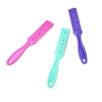 Professional 3 Pcs Double Edge Razor Blades, Trimmer Razor Dual Side Cutting Scissors DIY Hair Thinn...