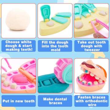 Crelloci Dentist Color Dough Set for Creative Play