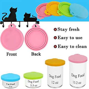 IVIA PET Food Can covers | 6 Pack Silicone Can Lids for Dog and Cat Food | Universal BPA Free | One ...