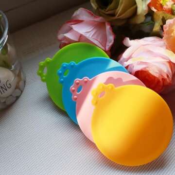 IVIA PET Food Can covers | 6 Pack Silicone Can Lids for Dog and Cat Food | Universal BPA Free | One Can Cap Fit Most Standard Size Canned Dog Cat Food