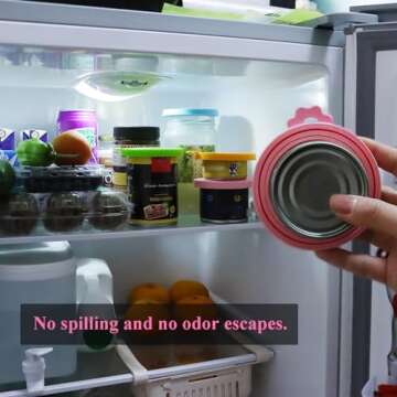 IVIA PET Food Can covers | 6 Pack Silicone Can Lids for Dog and Cat Food | Universal BPA Free | One Can Cap Fit Most Standard Size Canned Dog Cat Food