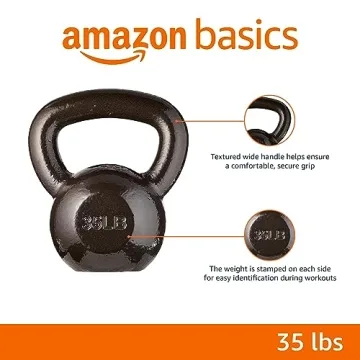 Amazon Basics Cast Iron Kettlebell, 35 Pounds, Black