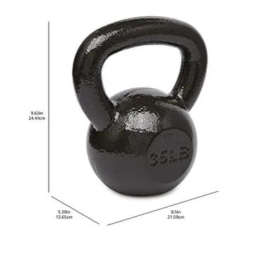 Amazon Basics Cast Iron Kettlebell, 35 Pounds, Black
