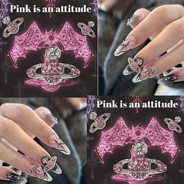 30PCS Planet Nail Charms 3D Star Gold and Silver Nail Charms for Acrylic Nails Y2K 3D Nail Rhinestones Gems Silver Nail Jewelry