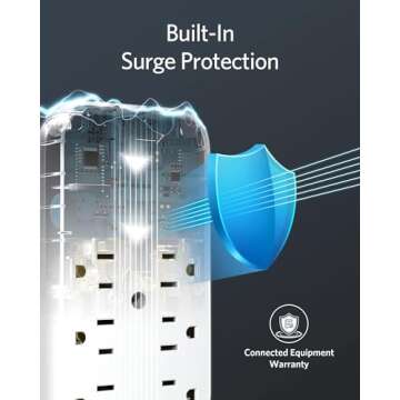 Anker Outlet Extender and USB Wall Charger, 6 Outlets and 2 USB Ports, 20W USB C Power Delivery High-Speed Charging iPhone 15/15 Plus/15 Pro/15 Pro Max, Multi-Plug for Dorm, Home, and Office, White