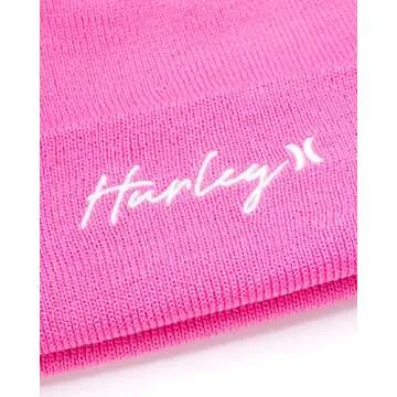 Hurley Women's Winter Hat - Script Cuff Knit Beanie, Size Medium, Pink