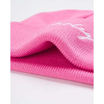 Hurley Women's Winter Hat - Script Cuff Knit Beanie, Size Medium, Pink