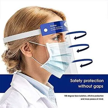 100Pcs Face Shields, Double-sided Anti-Fog and Dustproof Transparent Full Face Protective Visor