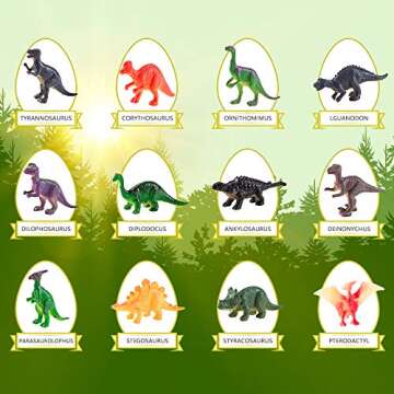 XXTOYS 𝐃𝐢𝐧𝐨 𝐄𝐠𝐠 𝐃𝐢𝐠 𝐊𝐢𝐭, Dig a Dozen Dinosaur Eggs Excavation Kits with 12 Unique Dinosaur Toys, Dinosaur Dig for Kids, Easter Party Archaeology Paleontology Educational Science STEM Gift