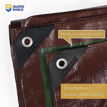 GUARD SHIELD Heavy Duty Brown Tarp 10x12 ft Waterproof Outdoor Cover