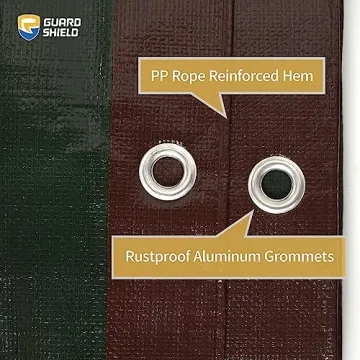 GUARD SHIELD Brown Tarp 10x12 ft Heavy Duty Waterproof Tarpaulin