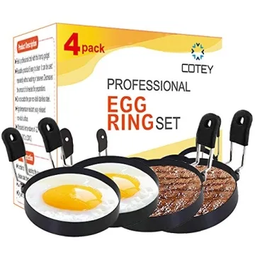 Nonstick Egg Rings Set of 4 - Perfect for Breakfast