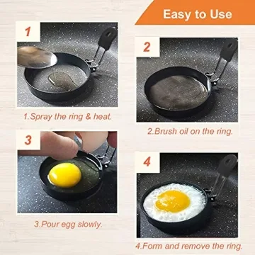 Nonstick Egg Rings Set of 4 - Perfect for Breakfast