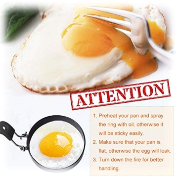 Nonstick Egg Rings Set of 4 - Perfect for Breakfast