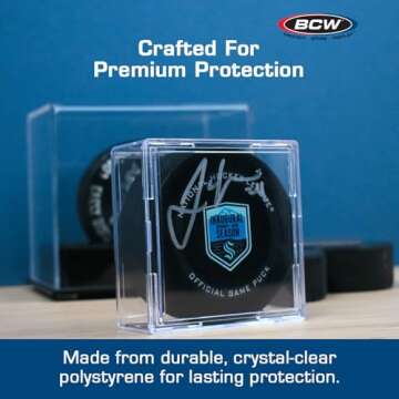 BCW Hockey Puck Display Case Holder 6-Pack - Stackable