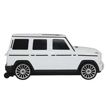 Best Ride On Cars Mercedes G-Class Suitcase Ride On Push Car, Carry-On Luggage for Travel, Realistic Car Look, Inbuilt Storage Space, Compact Size, for Kids Aged 2-6 Years, Large, White