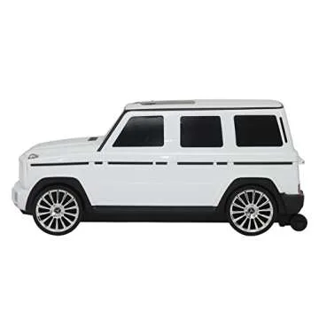 Best Ride On Cars Mercedes G-Class Suitcase Ride On Push Car, Carry-On Luggage for Travel, Realistic Car Look, Inbuilt Storage Space, Compact Size, for Kids Aged 2-6 Years, Large, White