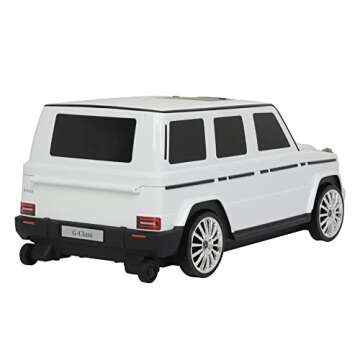 Best Ride On Cars Mercedes G-Class Suitcase Ride On Push Car, Carry-On Luggage for Travel, Realistic Car Look, Inbuilt Storage Space, Compact Size, for Kids Aged 2-6 Years, Large, White